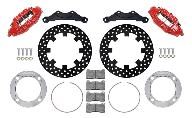 Wilwood 2014+ Polaris RZR XP 1000 Rear Kit 11.25in Drilled - Red Secondary image