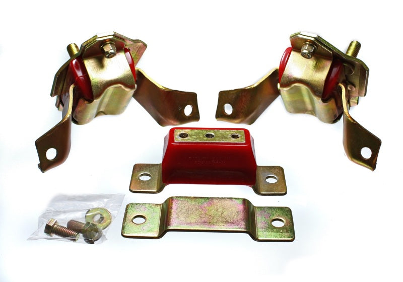 Energy Suspension 84-95 Ford Mustang 5.0 (302c.i.) V8 Red Motor & Transmission Mount Set components