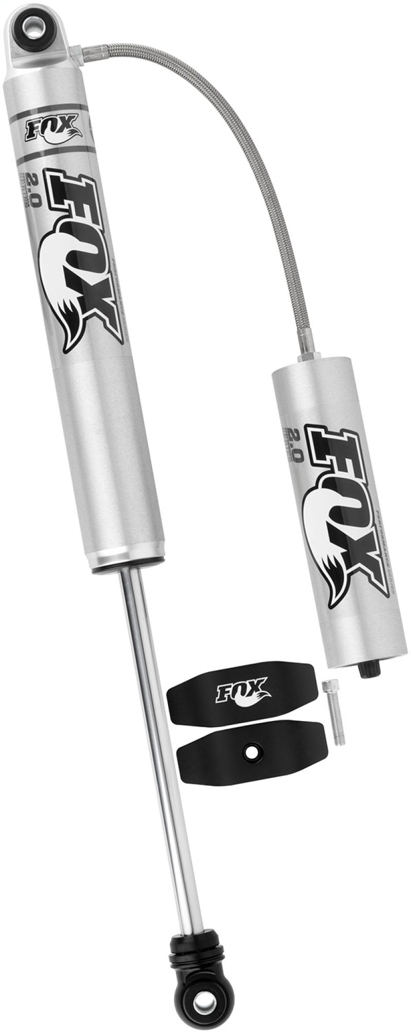 Fox 2.0 Performance Series 10.1in. Smooth Body R/R Shock Aluminum / Std Travel / Eyelet Ends - Black for offroad performance upgrades.