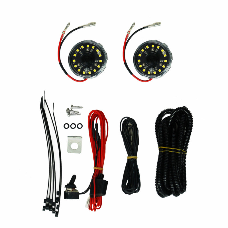KC HiLiTES Cyclone 2in. LED Universal Under Hood Lighting Kit (Incl. 2 Cyclone Lights/Switch/Wiring) accessories
