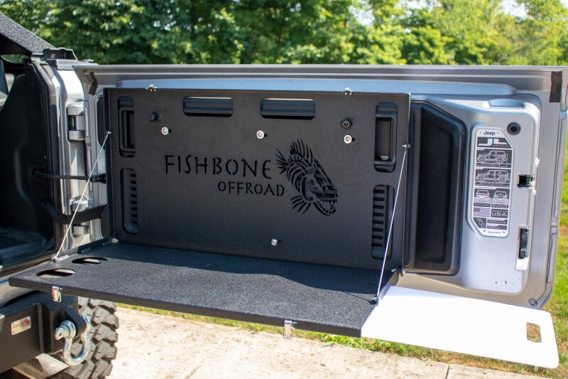 Fishbone Offroad 2018+ Jeep Wrangler JL Tailgate Table open
