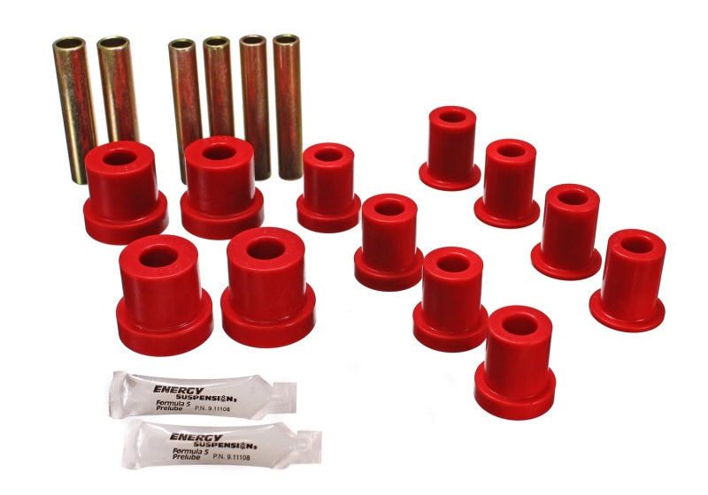 Energy Suspension 73-87 GM Denali XL/Suburban/Yukon XL 4WD Red Front Leaf Spring Bushing Set for offroad lift kits