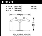Hawk 91-96 Porsche 911 HPS 5.0 Performance Street Rear Brake Pads dimensions and compatibility details