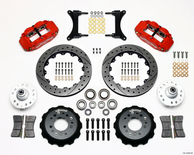 Wilwood Narrow Superlite 6R Front Hub Kit 12.88in Drill Red 79-87 GM G Body Secondary image