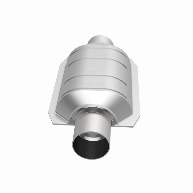 MagnaFlow Conv Univ 2.5inch OBDII Rear universal catalytic converter with stainless steel design.