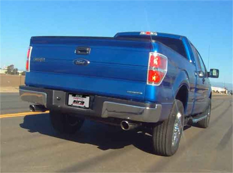 Borla 11-14 Ford F150 AT 2/4WD 2/4dr S-Type SS Catback Exhaust on blue truck