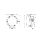 Rigid Industries 360-Series 4in Fog w/ Amber PRO Lens - White (Pair) dimensions for offroad lighting and electrical.