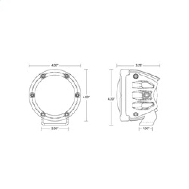 Rigid Industries 360-Series 4in Fog w/ Amber PRO Lens - White (Pair) dimensions for offroad lighting and electrical.