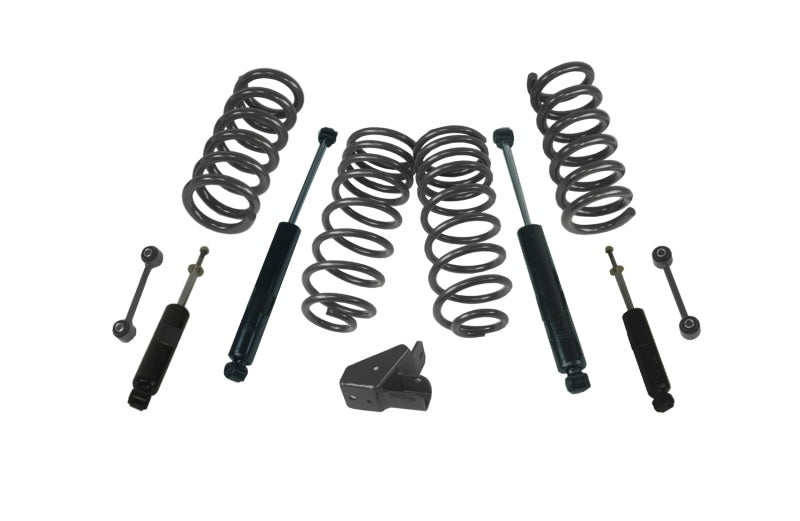 MaxTrac 09-18 RAM 1500 2WD V8 2 Door 2in/4in Lowering Coil Kit components for offroad suspension enhancements.
