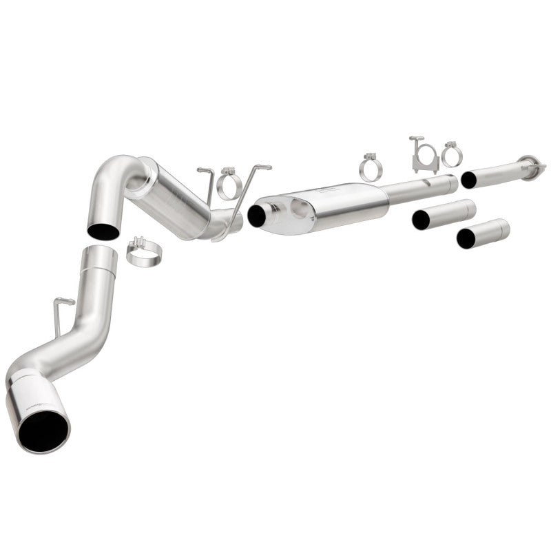 MagnaFlow Stainless Cat-Back Exhaust 2015 Chevy Silverado 2500HD 6.0L P/S Rear Exit 5in. exhaust system components.