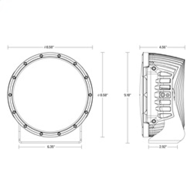 Rigid Industries 360-Series 9in LED Off-Road Drive Beam - RGBW dimensions