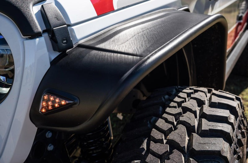 Bushwacker 2020 Jeep Gladiator Launch Edition Flat Style Flares 4pc - Black on truck