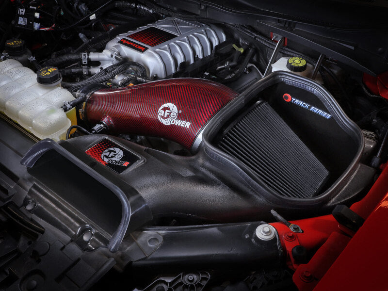 aFe 23-24 Ford F150 Raptor R Supercharged Red Carbon Track Series Air Intake w/ P5R Filter (MOQ 24) Secondary image
