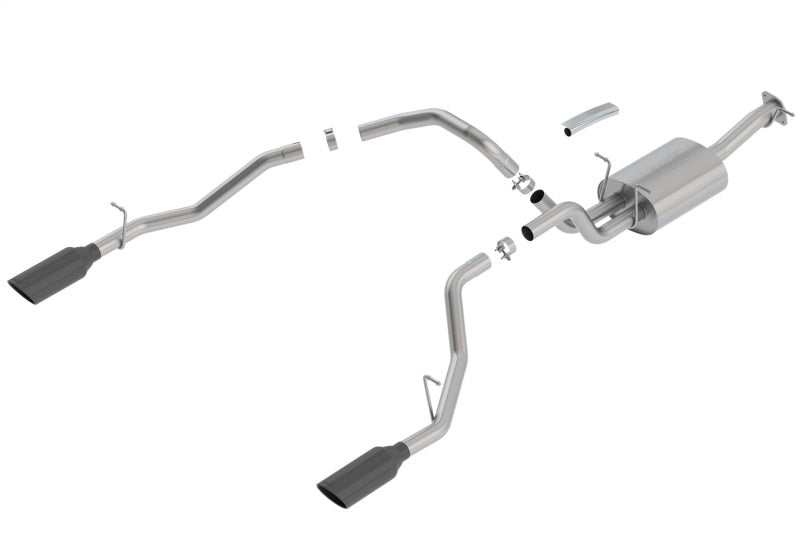 Borla 2019 RAM 1500 5.7L V8 AT 4DR Crew Cab Short Bed Touring SS Catback Exhaust - Black Chrome Tip components image Main image