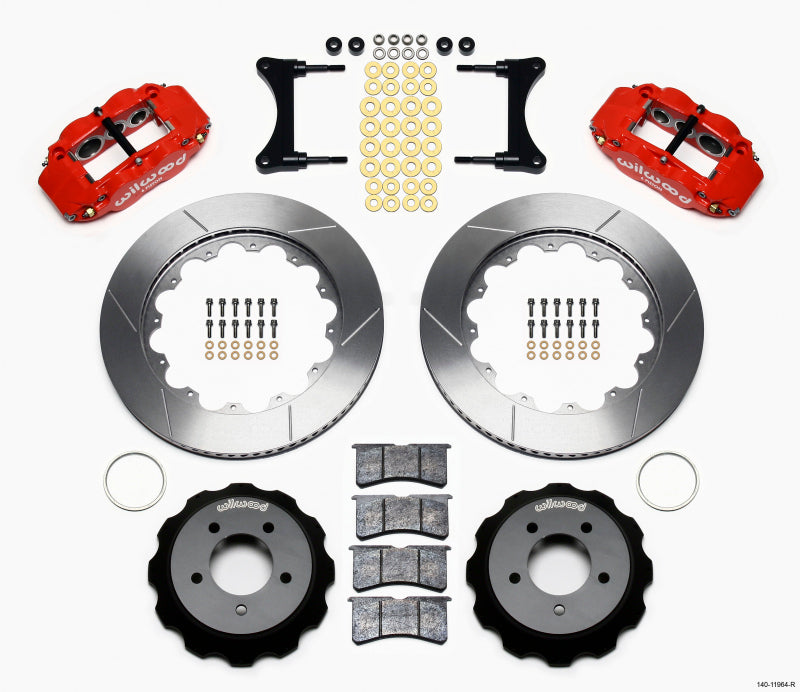 Wilwood Narrow Superlite 6R Front Hat Kit 14.00in Red 93-96 Mazda RX7 Secondary image
