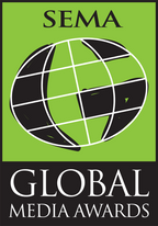 SEMA Global Media Awards logo featuring a stylized globe design.