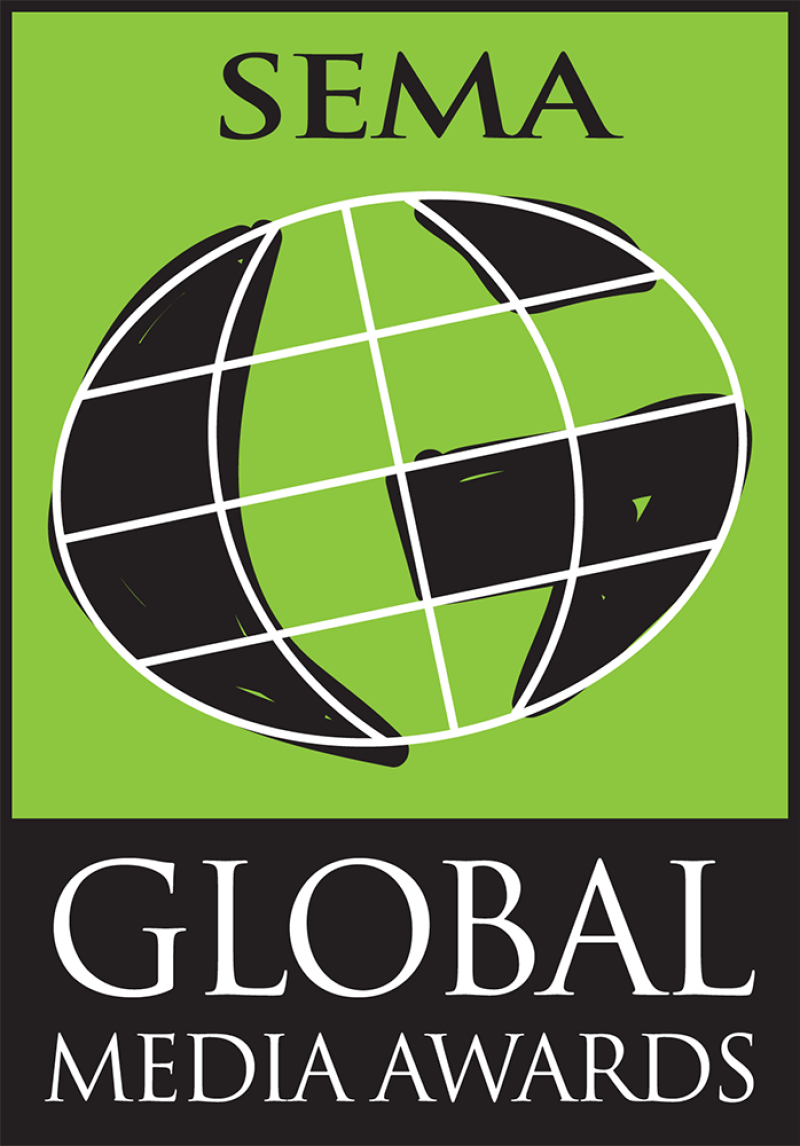 SEMA Global Media Awards logo featuring a stylized globe design.