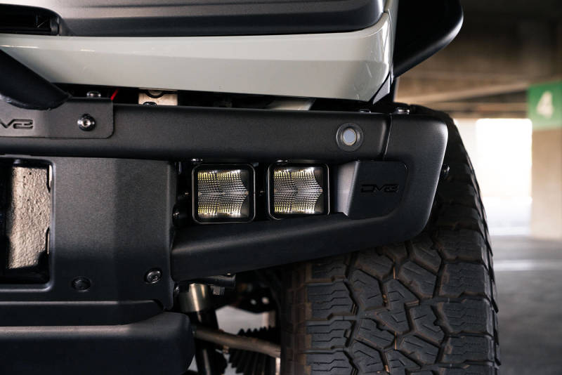 DV8 Offroad 21-22 Ford Bronco Factory Bumper Pocket Light Mount (Pair) 3in LED Pod Lights on vehicle bumper