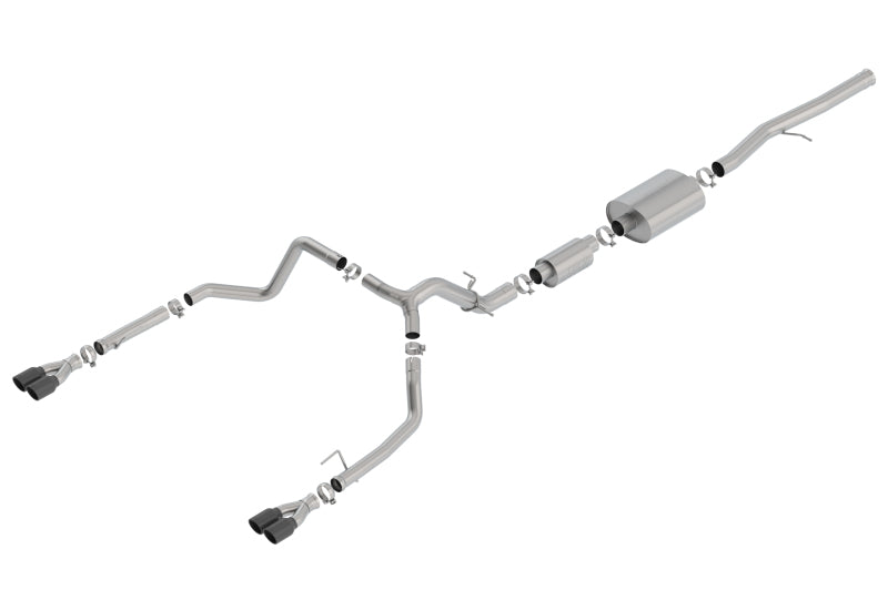 Borla 19 Chevrolet Silverado/GMC Sierra 1500 6.2L SS (S-Type) Catback Exhaust - Black Chrome Tips Main image