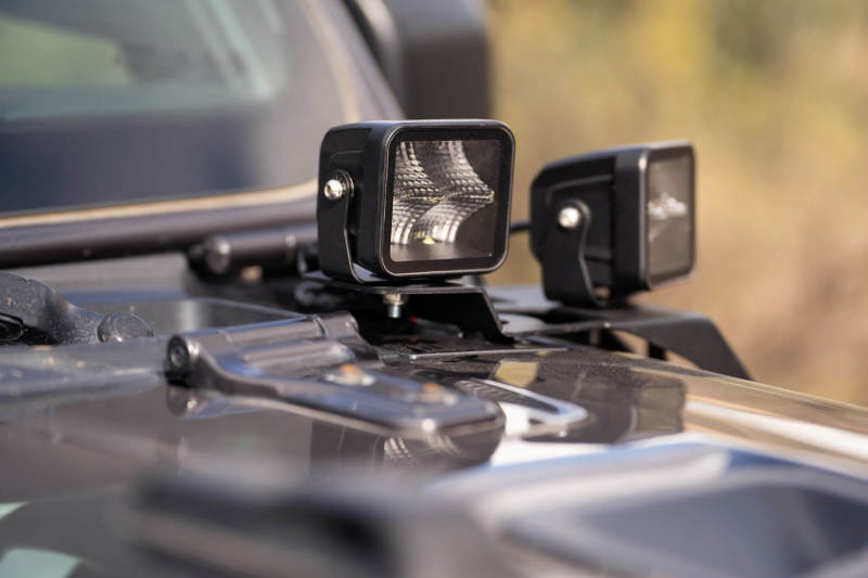 DV8 Offroad 18-22 Jeep Gladiator JT Cowl Light Bar Bracket with LED pod lights