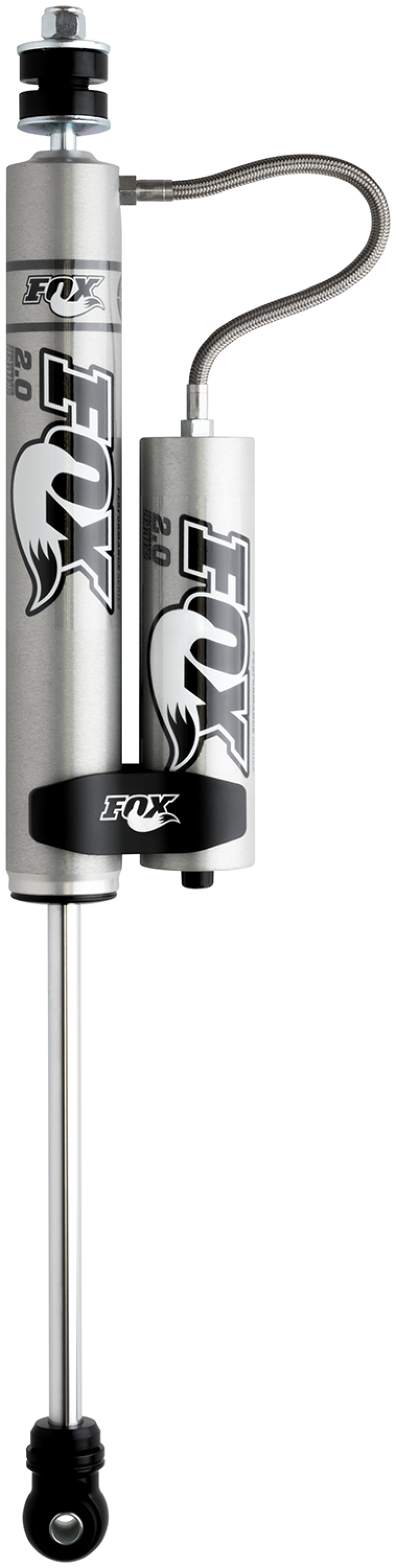Fox 2.0 Performance Series 10.1in. Smooth Body Remote Res. Shock w/Stem Mount / Std Travel - Black for offroad performance upgrades Main image