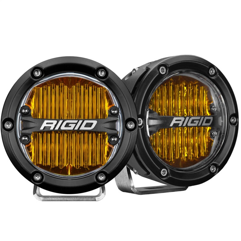 Rigid Industries 360-Series 4in LED SAE J583 Fog Light - Selective Yellow (Pair) for offroad lighting and electrical.