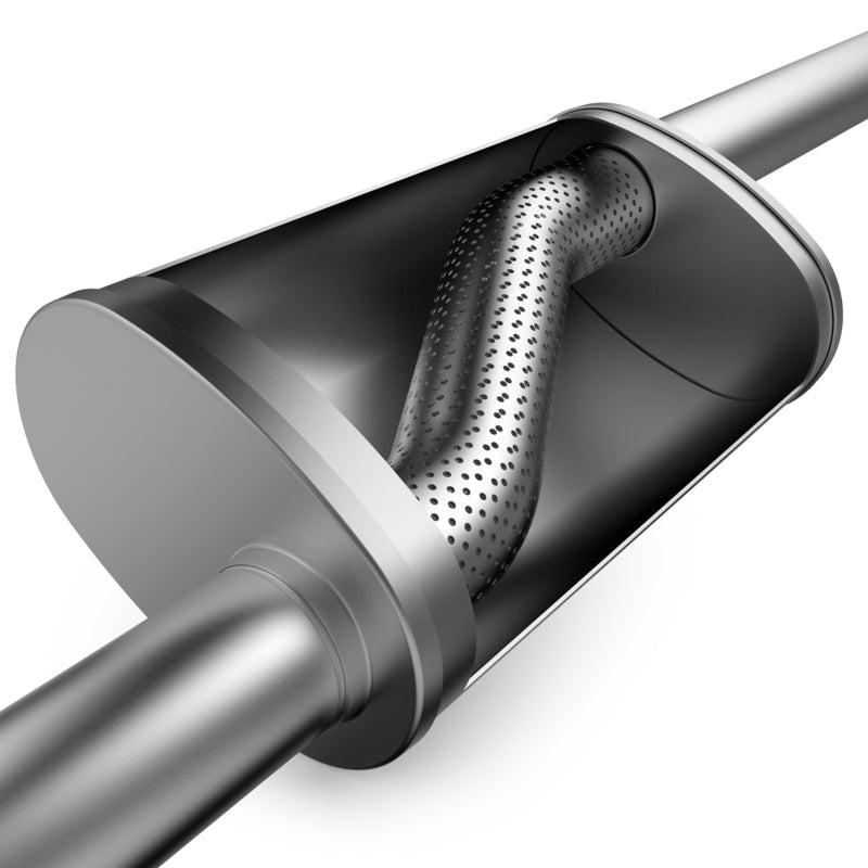 MagnaFlow Muffler Mag SS 14X4X9 2.5/2.5 O/O interior view showcasing performance exhaust design