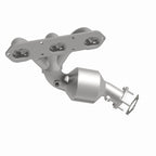 MagnaFlow Conv 06-08 Porsche Cayman DF SS OEM Grade Driver Side Catalytic Converter w/Header image showing design and features.