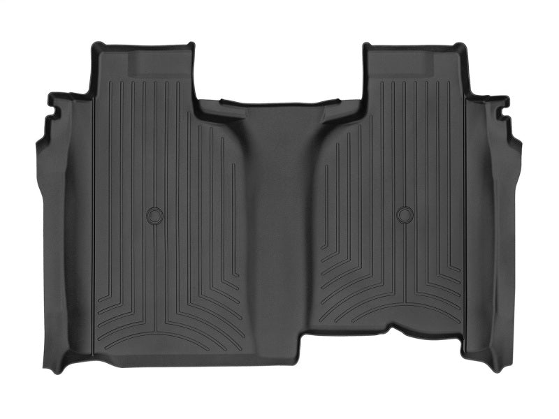 WeatherTech 2019+ Chevrolet Silverado 1500 Crew Cab w/ Vinyl Floors Rear FloorLiner - Black for premium interior protection. Main image