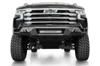 Addictive Desert Designs2022+ Chevrolet Silverado 1500 Black Label Front Bumper with offroad lighting features.