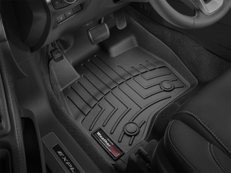 WeatherTech 2017 Ford Explorer Front FloorLiner - Black in vehicle
