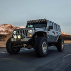 KC HiLiTES Gravity Titan LED 6in. - Pair Pack (SAE Driving Beam) on modified Jeep driving off-road.