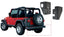 Bushwacker 97-06 Jeep Wrangler Trail Armor Rear Corners - Black on red Jeep.