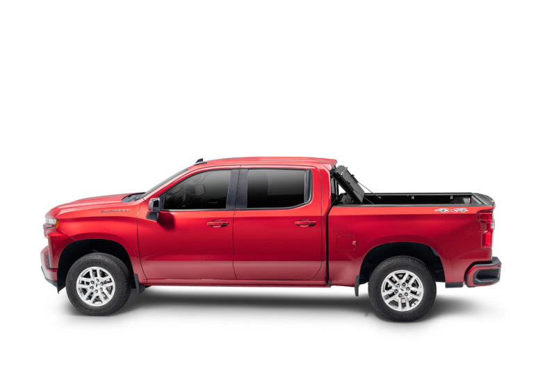 BAK 19-20 Chevy Silverado 6ft 6in Bed 1500 (New Body Style) BAKFlip G2 truck with red exterior and bed cover.