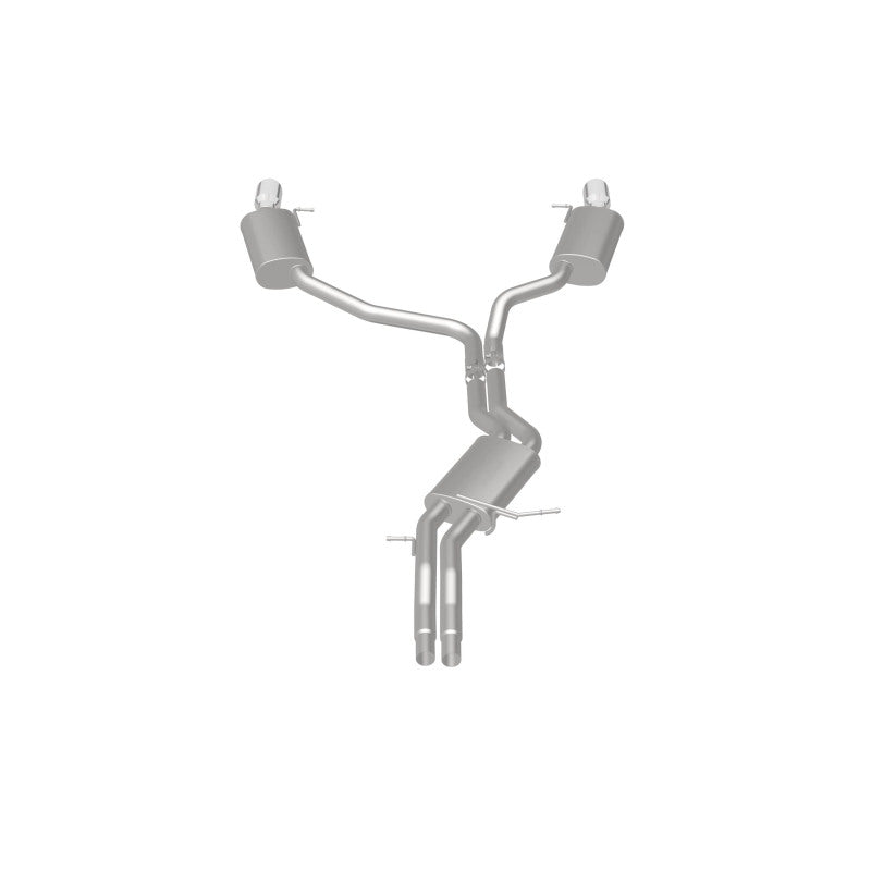 MagnaFlow Sys C/B 12-15 Audi A6 / A7 3.0L V6 SS 2.5in Dual Split Rear Ext 4in Tips exhaust system image.