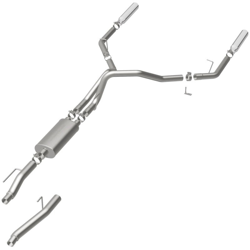 MagnaFlow SYS C/B 09 F-150 EC-CC/SB dual splt exhaust system for offroad performance upgrades.