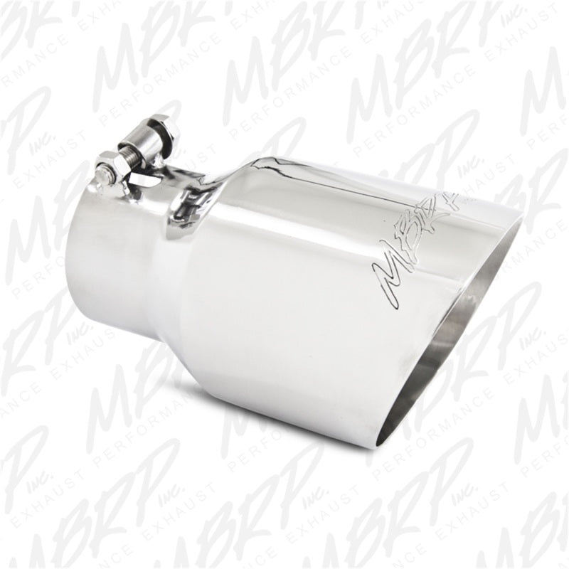 MBRP Universal Tip 4.5in O.D. Dual Wall Angled 3in inlet 8in length T304 Secondary image