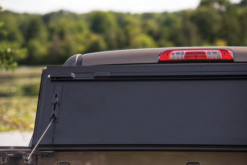 BAK 19-20 Dodge Ram 1500 (New Body Style w/o Ram Box) 6ft 4in Bed BAKFlip FiberMax close-up with sleek design and durable finish