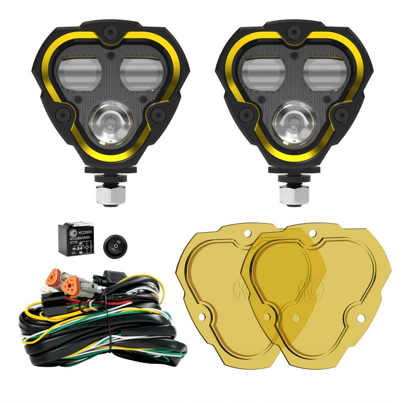 KC HiLiTES FLEX ERA 3 Dual Mode SAE Fog Lights - 2-Light Master Kit with accessories