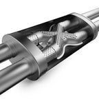 MagnaFlow 07 Audi Q7 V8 4.2L Dual Split Rear Exit Stainless Cat-Back Perf Exhaust close-up view