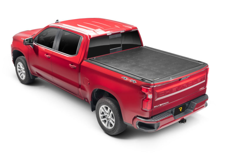 BAK 19-20 Chevy Silverado 5ft 8in Bed (New Body Style) Revolver X2 truck bed cover installed on a red Silverado.