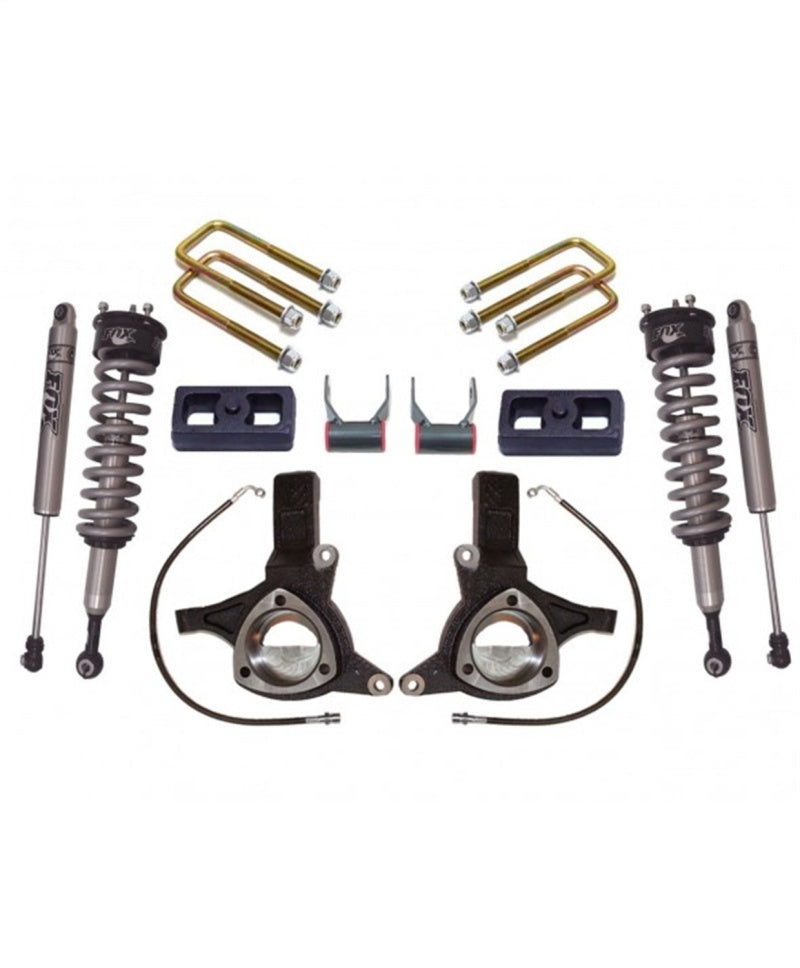 MaxTrac 07-16 GM C1500 2WD w/Cast Steel Susp. 7in/4in MaxPro Elite Spindle Lift Kit w/FOX Shocks components