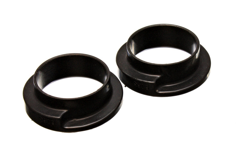 Energy Suspension Universal 2-3/16in ID 3in OD 1in H Black Coil Spring Isolators (2 per set) for offroad performance upgrades.