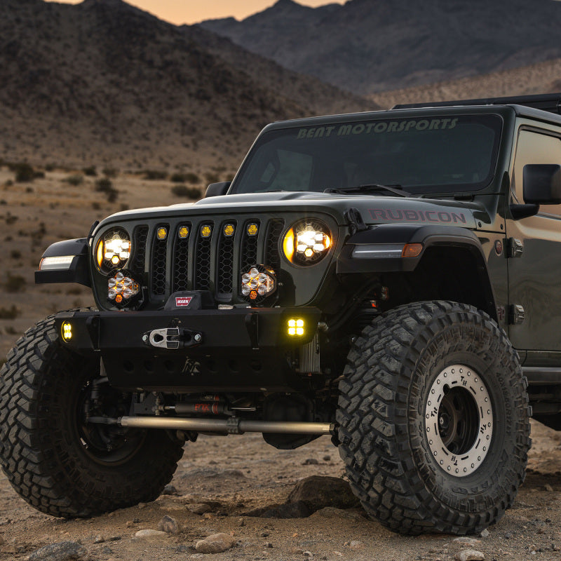 Baja Designs 18-25 Jeep Wrangler JL / 20-25 Gladiator JT DOT LP6 LED Headlight Kit - Clear/White on offroad truck