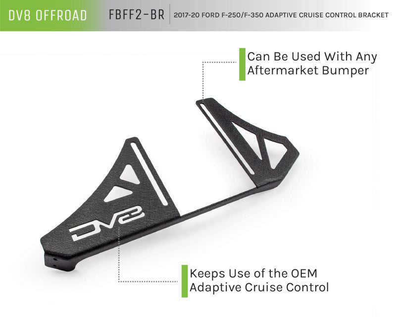 DV8 Offroad 2017+ Ford F/250/350 Adaptive Cruise Control Relocation Bracket for aftermarket bumpers