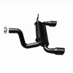 MagnaFlow 2018+ Jeep Wrangler 3.6L Dual Black Tip Axle-Back Exhaust for performance offroad upgrades.