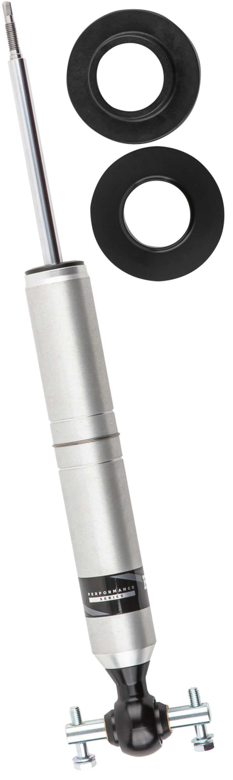 Fox 19-Up GM 1500 Performance Series 2.0 Front Smooth Body 0-2in Lift - Snap Ring Coil-Over with accessories.