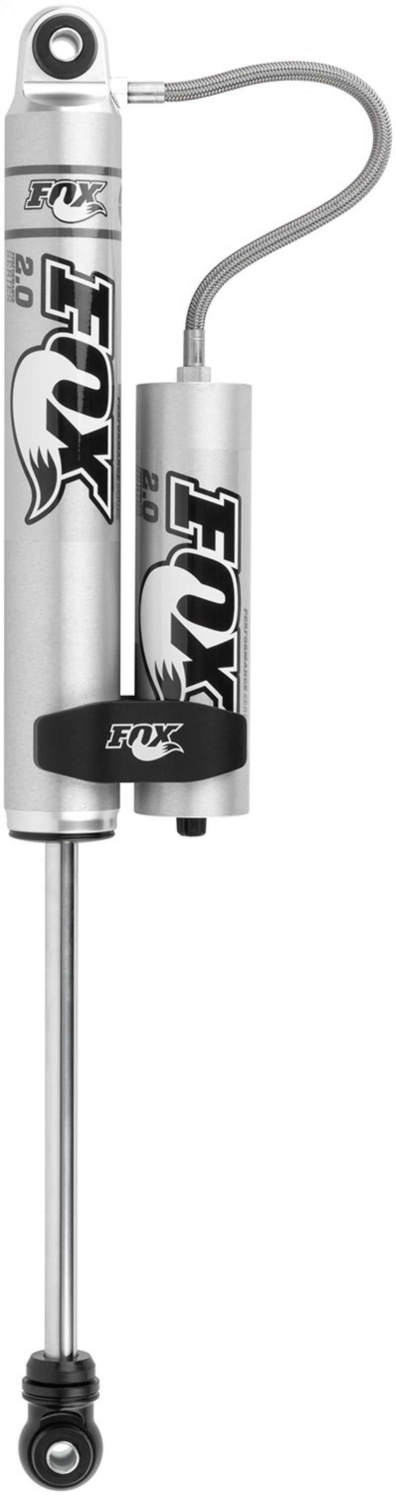 Fox 2.0 Performance Series 10.1in. Smooth Body R/R Shock Aluminum / Std Travel / Eyelet Ends - Black for offroad performance upgrades.