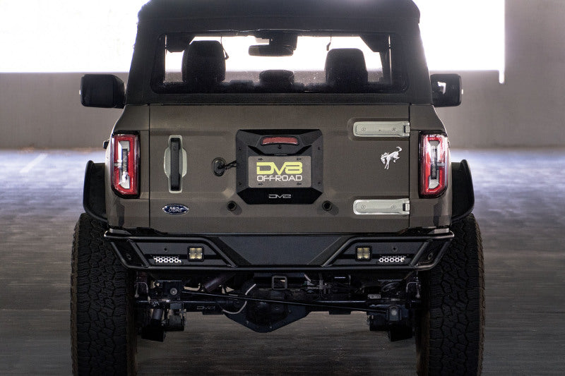 Rear view of Bronco with DV8 21-22 Spare Tire Delete installed.