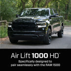 Air Lift 1000HD Rear Air Spring Kit for 2019+ Dodge Ram 1500 on a black RAM 1500 truck